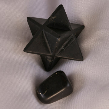 Shungite crystal known for electromagnetic protection and spiritual cleansing.