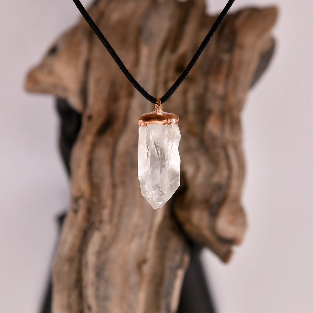 Lemurian Quartz With Key Pendant