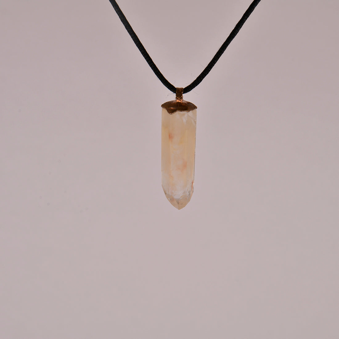 "Handcrafted copper electroformed Hematoid Quartz pendant, esoteric crystal jewelry"