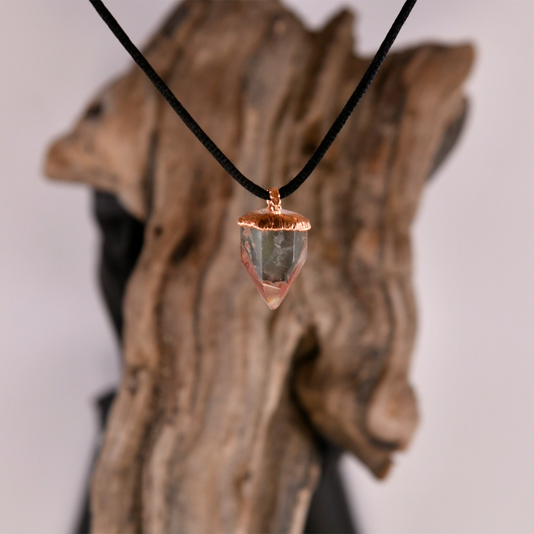 Hematoid Phantom + Chlorite Pendant