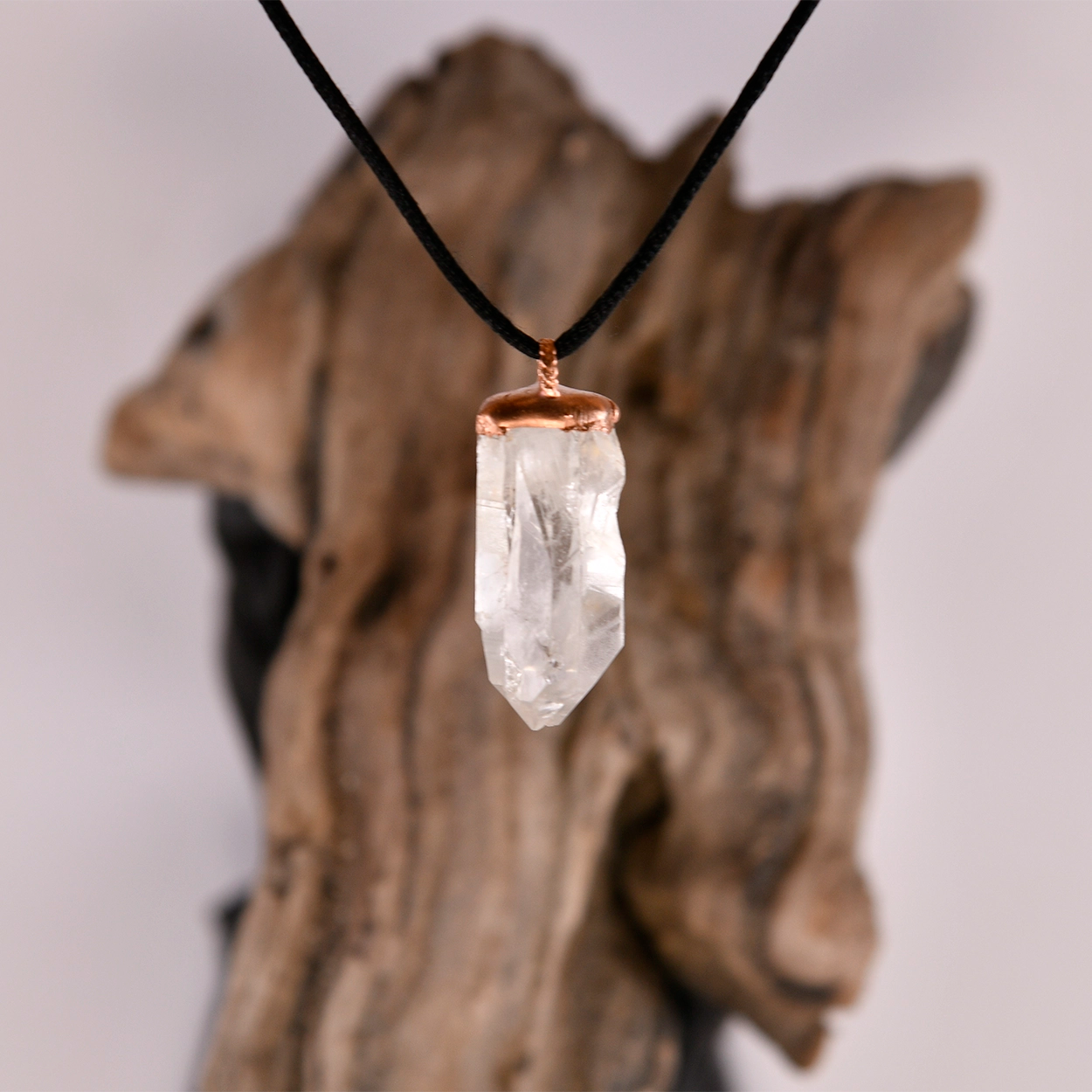 Lemurian Quartz With Key Pendant