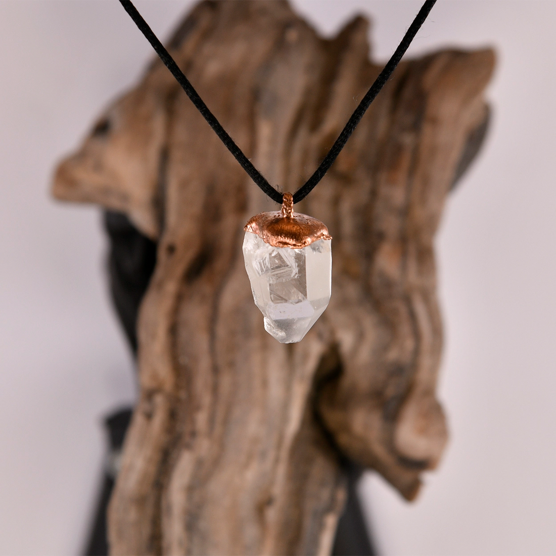 Lemurian Clear Quartz With Key Pendant