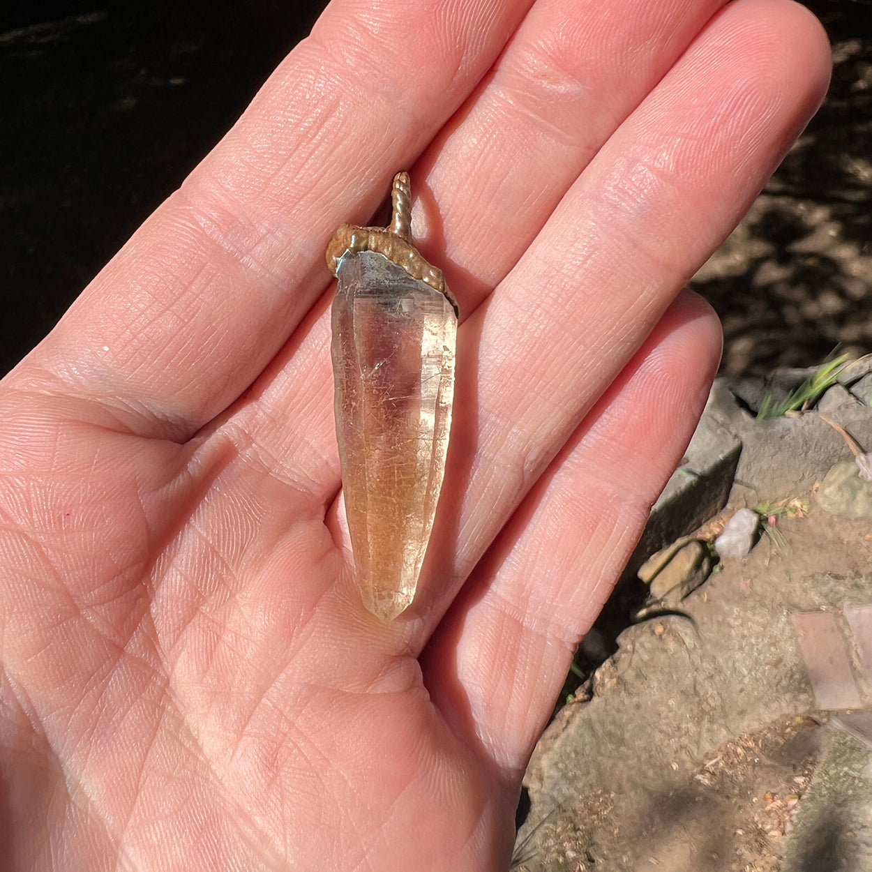 Smoky Rutile Phantom Quartz Pendant