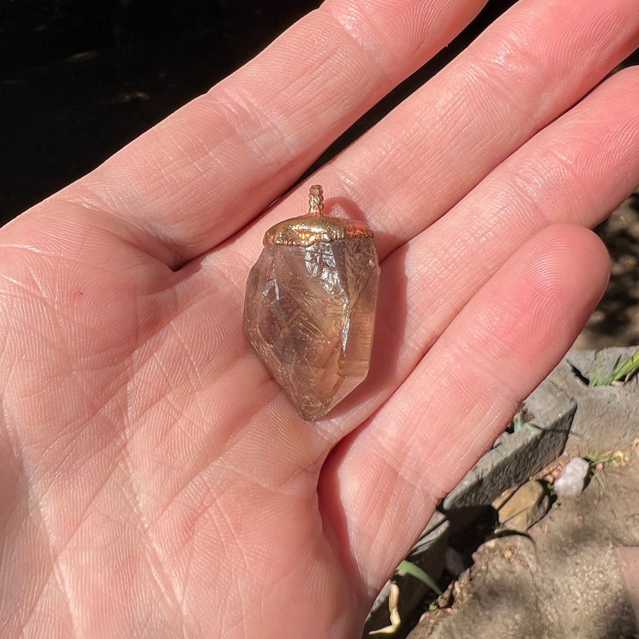 Lemurian Smoky Quartz Crystal Pendant