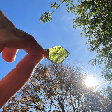 "Handcrafted copper electroformed Moldavite pendant by Star Das Creations, featuring a unique esoteric design with natural Moldavite crystal."