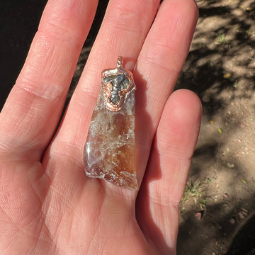 Ametrine + Meteorite Crystal Pendant - Harmonize Your Mind and Spirit