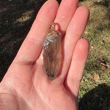 Lemurian Skeletal Smoky Quartz Pendant