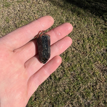 Lemurian Skeletal Smoky Quartz Pendant