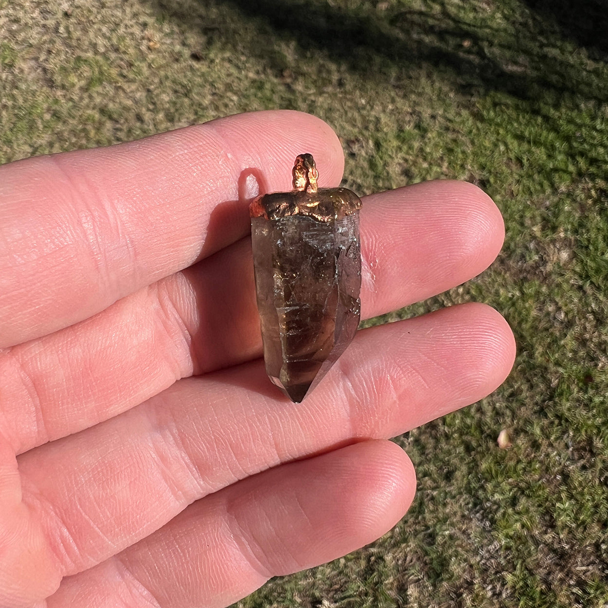 Skeletal Smoky Quartz Crystal Pendant