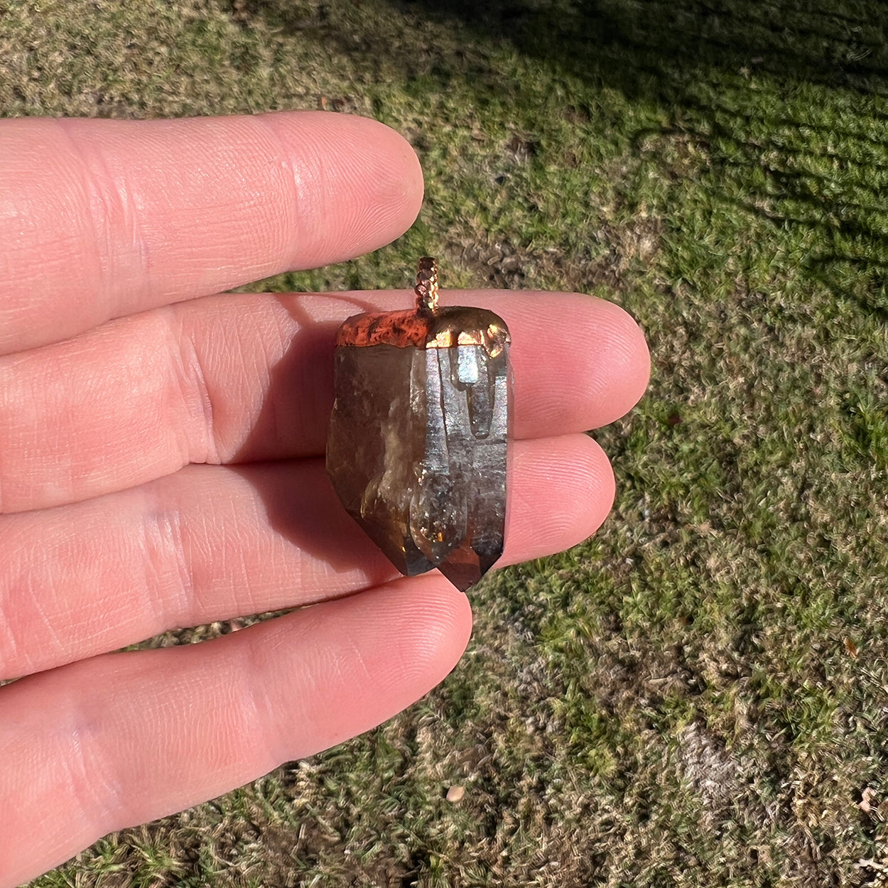 Smoky Quartz Twin Crystal Pendant