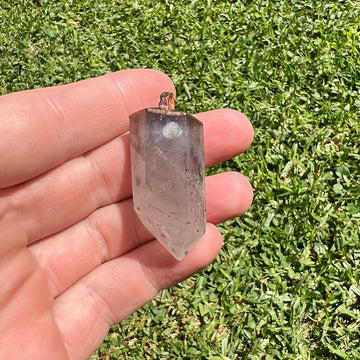 Chlorite Quartz Pendant + Hematite & Rutile Inclusions